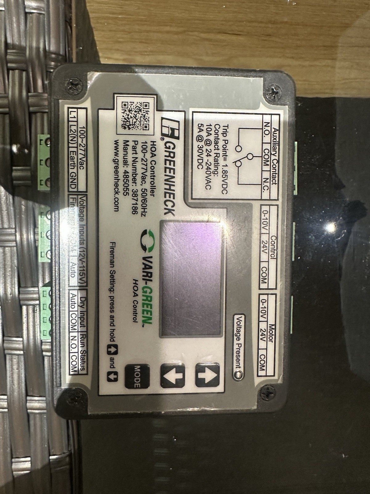 greenheck vari-green HOA control 387186