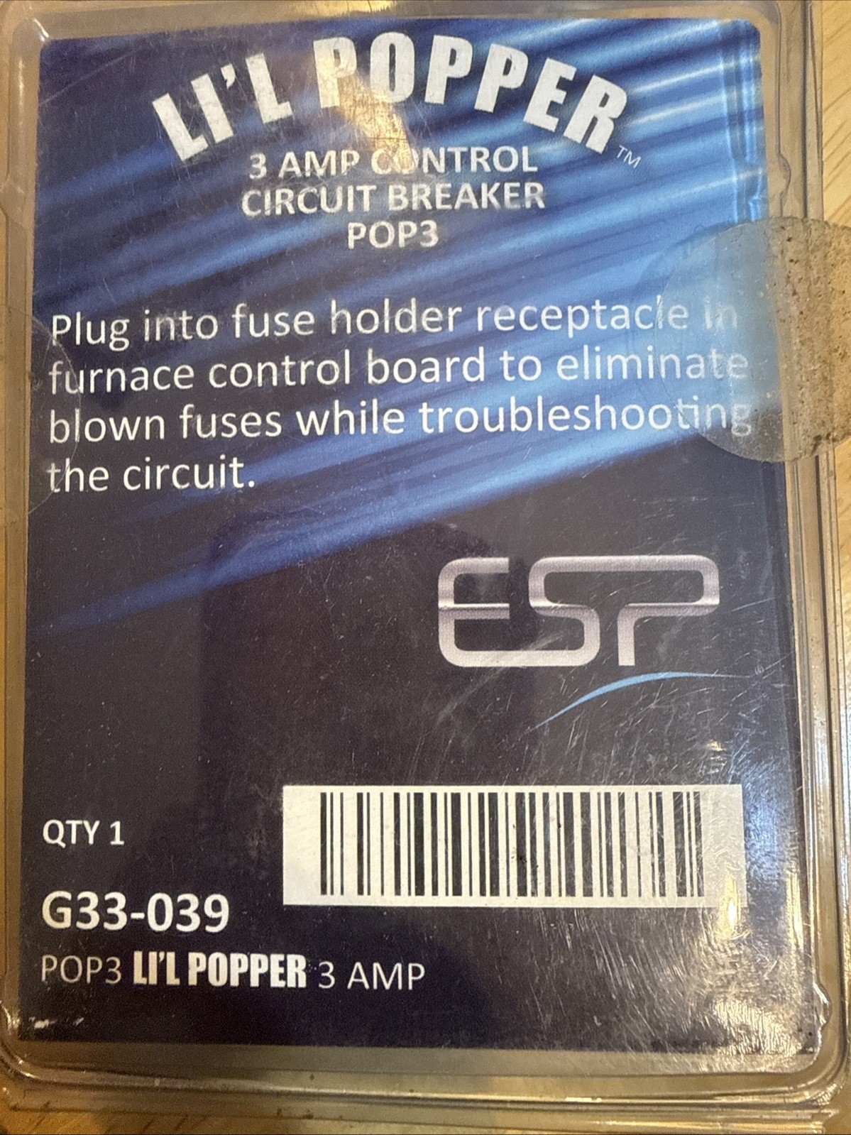 ESP G33-039 POP3 Li’L Popper Control Circuit Breaker; 3 Amp F/Ship