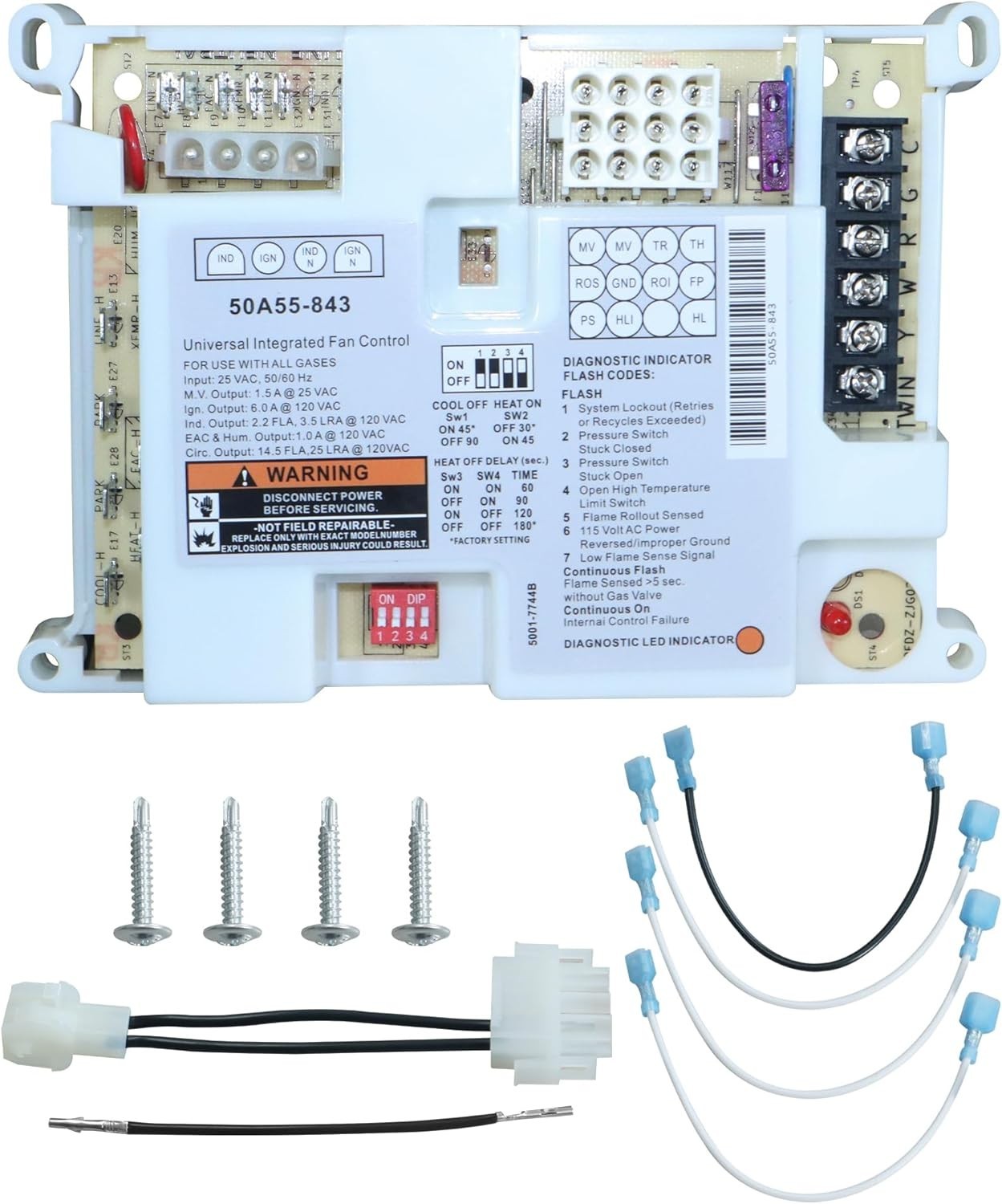 50A55-843 Furnace Control Board for White Rodgers and Lennox Furnace Systems