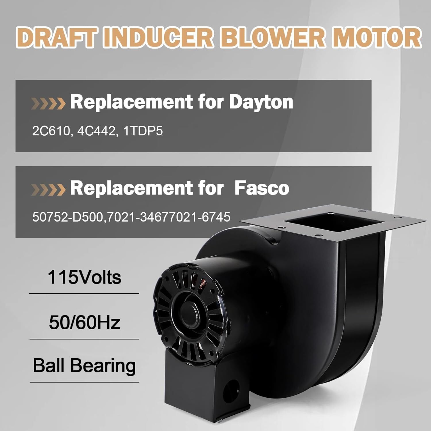 Blower Motor 115V Replacement For Fasco 50752-D500 Dayton 1TDP5 4C442 2C610