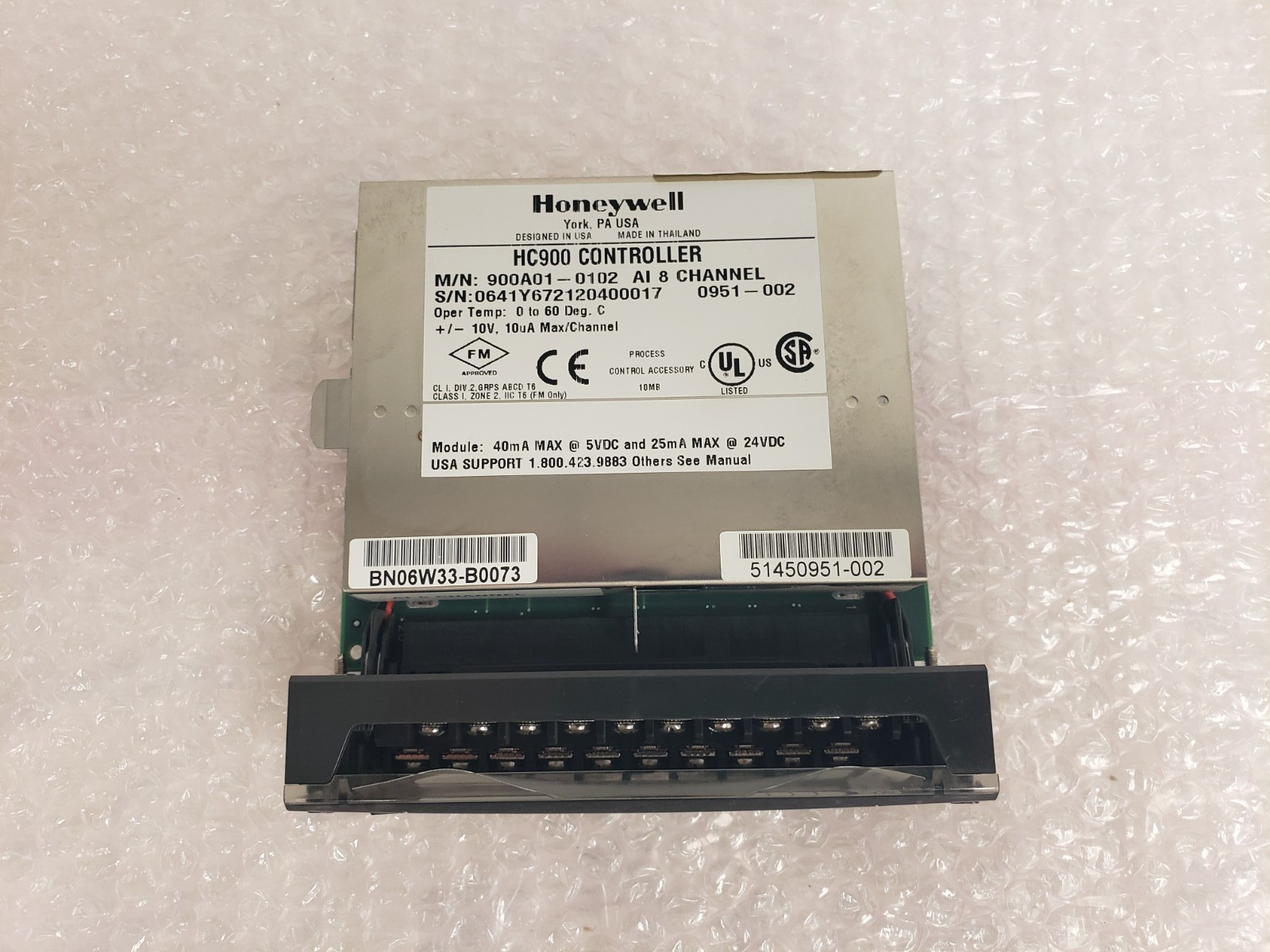 Honeywell 900A01-0102 HC900 Controller AI 8 Channel 51450951-002 24-3