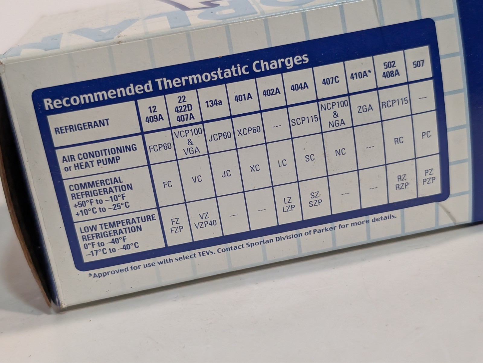 Sporlan SGE-5-GP TXV 5/8 x 1-1/8 ODF, 1/4 ODF ext eq, 60in cap tube as shown