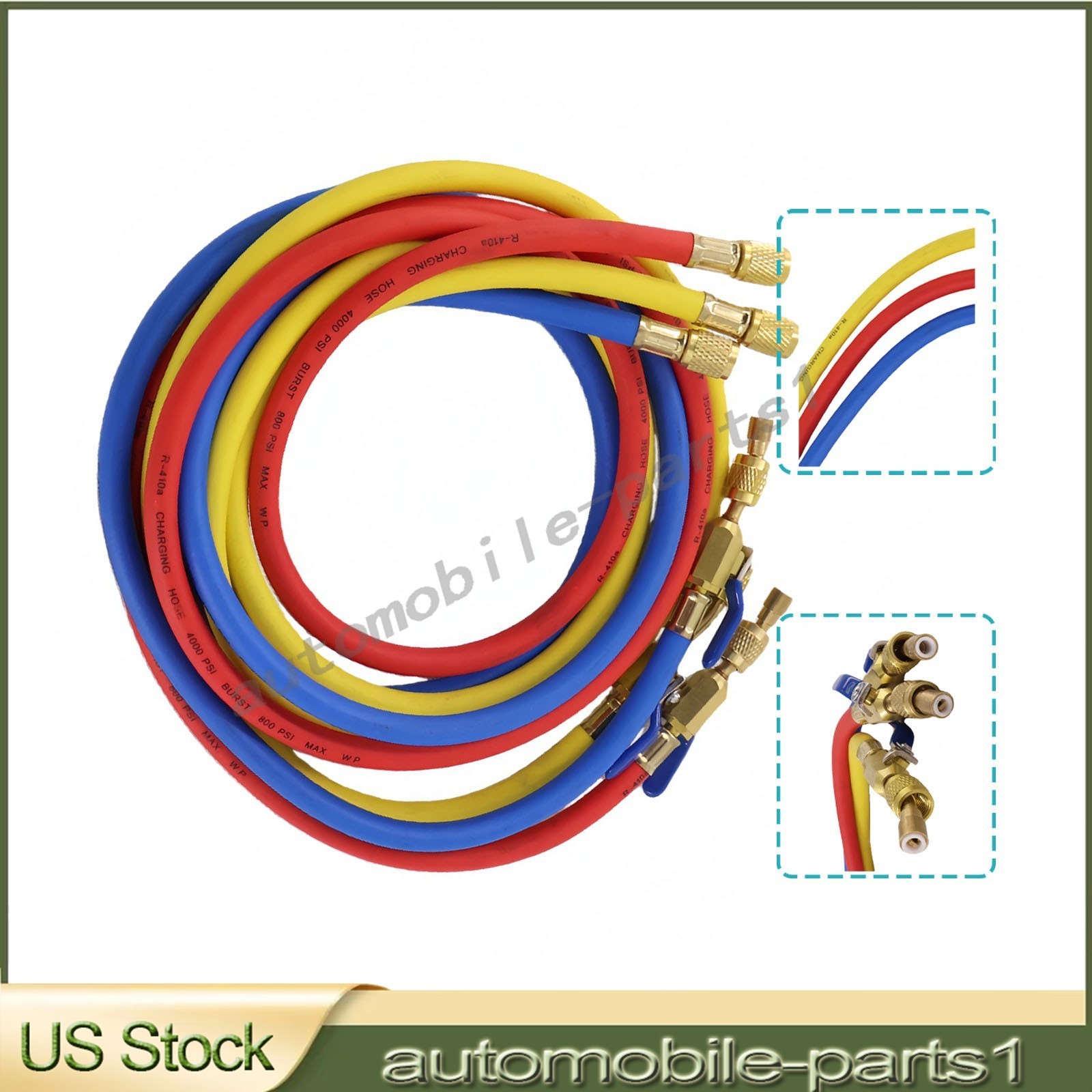 NEW For 29986 Plus II 72″ HVAC Charging Hose Set 1/4″ (3-Pack) USA