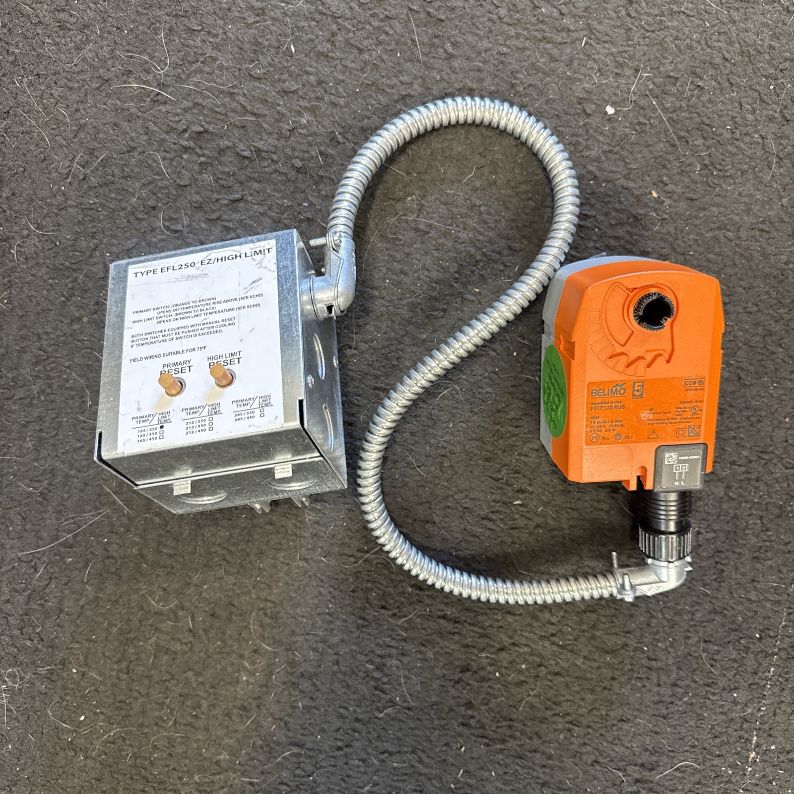 BELIMO FSTF120 RUS Fire Smoke Actuator, Plus Ruskin EFL250 EZ/High Limit