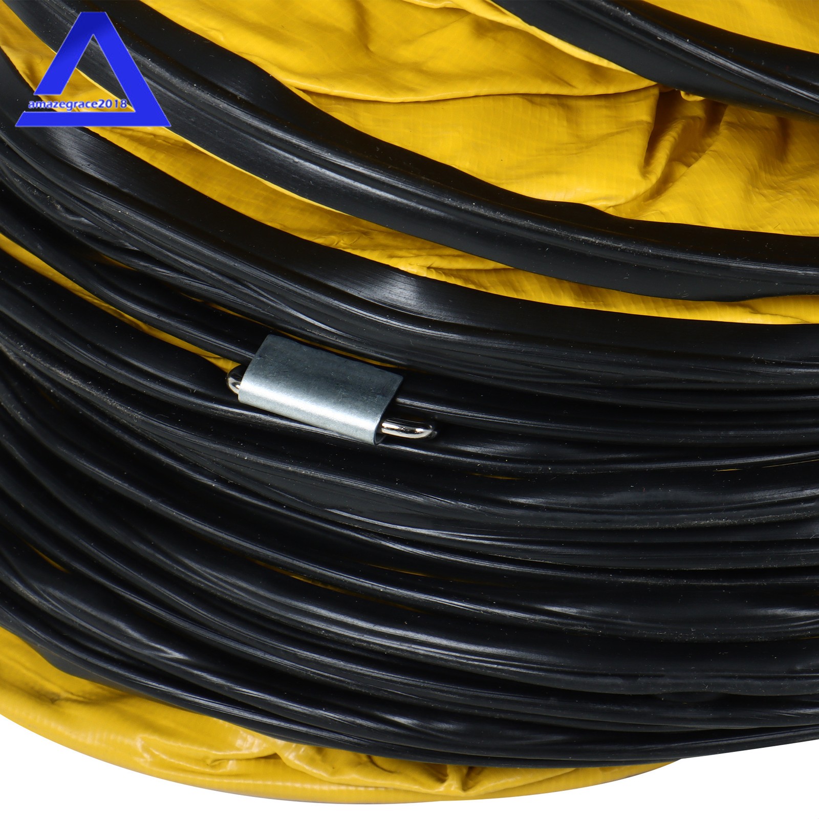 PVC Flexible Duct Hose for Ventilator Blower Fan w/ Rope & D-Ring 8″ × 25FT
