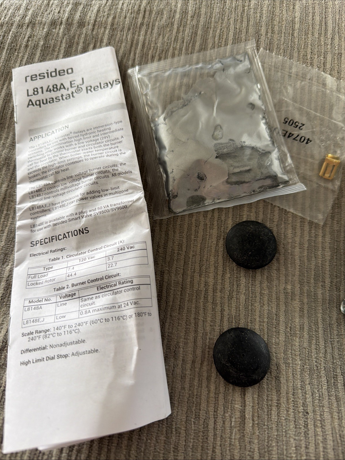 Honeywell Resideo L8148J1009 Aquastat Relay