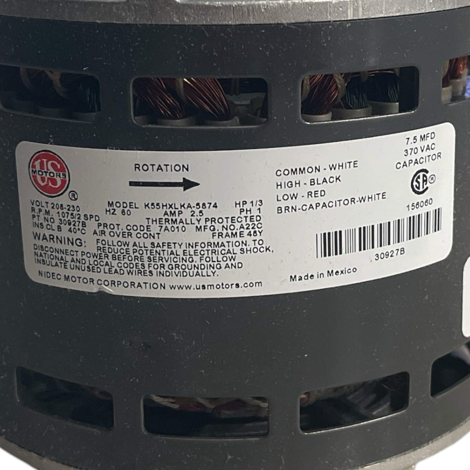 Armstrong / Magic-Pak 30927B K55HXLKA-5874 1/3HP 208-230V Blower Motor(DT)