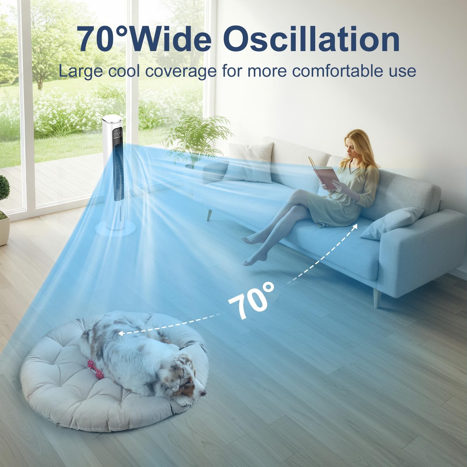 Windowless Portable Air Conditioner Ac Unit 43 x 9.25 x 9.1 inches, White