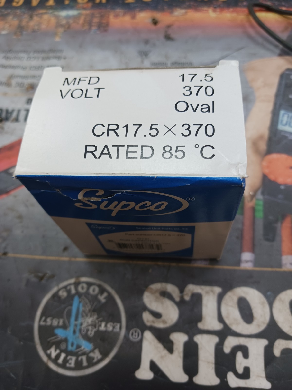 SUPCO CR17.5X370 OVAL CAPACITOR 17.5 MFD 370V
