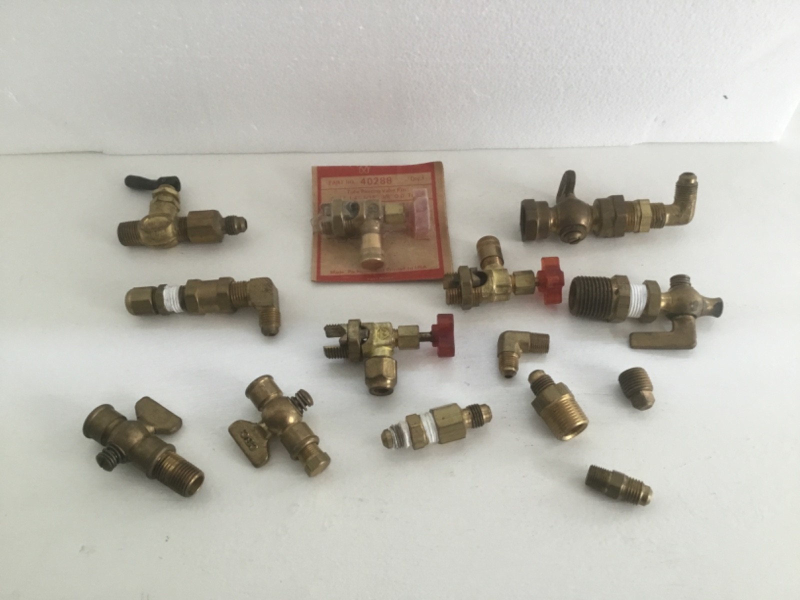 3 X Robinair 40288 Line Piercing Valves plus more solid Brass AC fittings