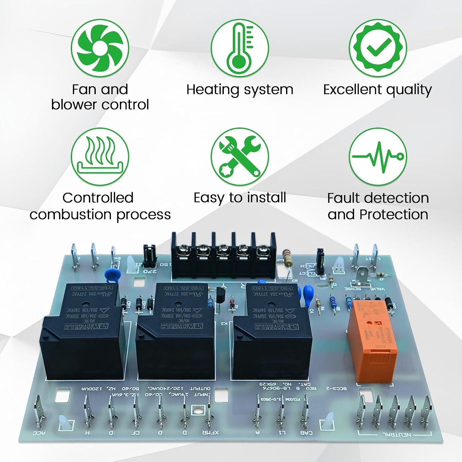 48K98 Upgraded Furnace Control Board Replaces Lennox BCC3 65K29 LB-90676