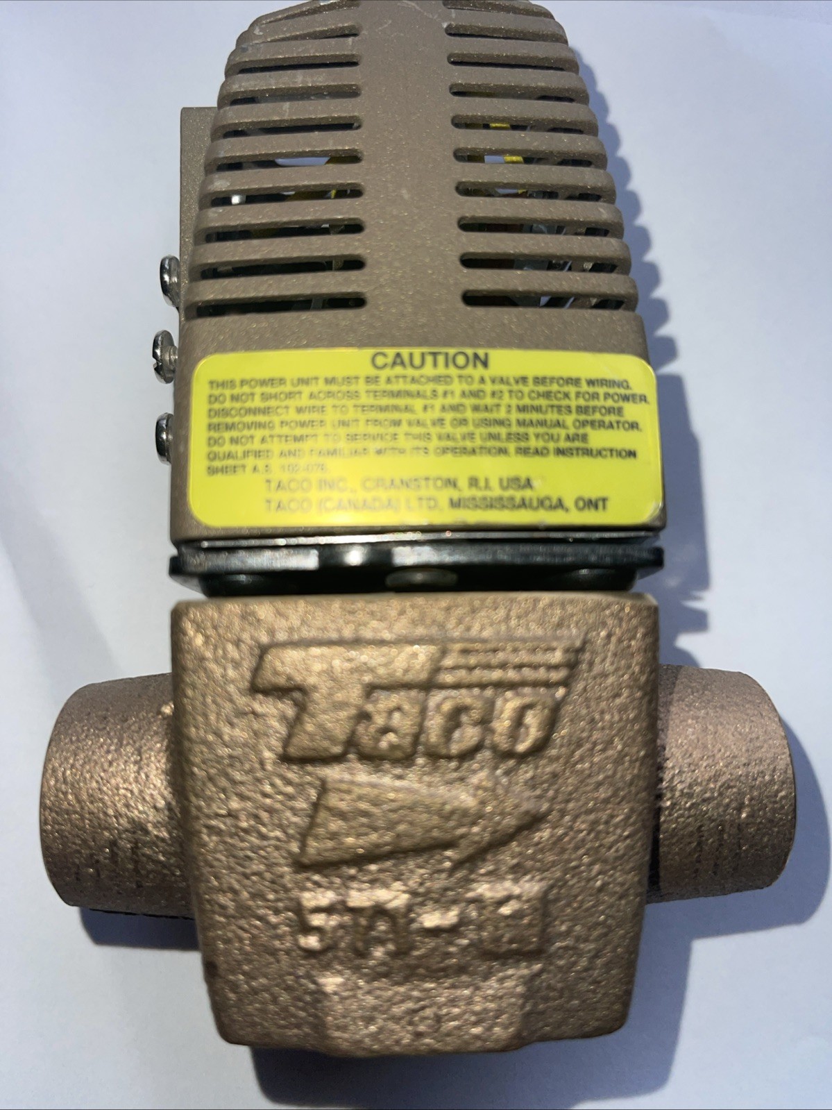 Taco 571 CENTRAL BOILER 2-WAY SENTRY ZONE VALVE,3/4″ SWEAT