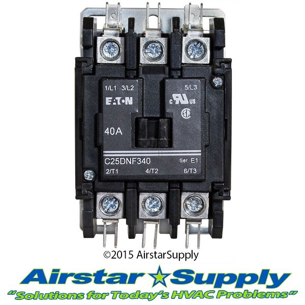 C25DNF340A Eaton / Cutler Hammer Contactor – 40 Amp 3 Pole 110/120V Coil