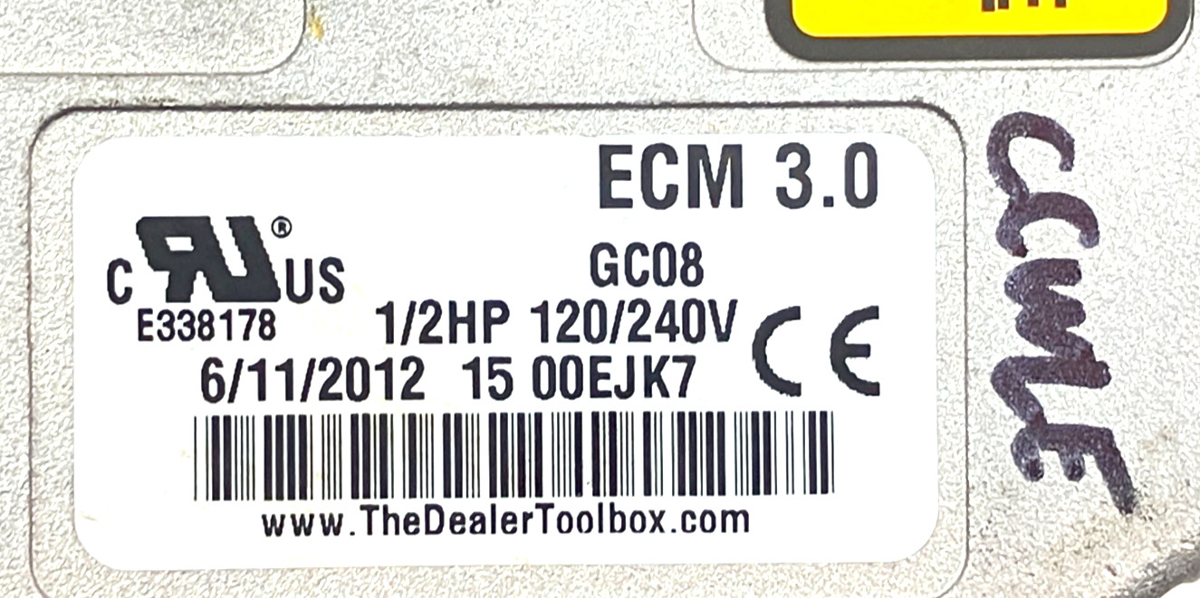 Genteq ECM 3.0 GC08 Module Only 1/2HP 120/240V CCWLE used #J340