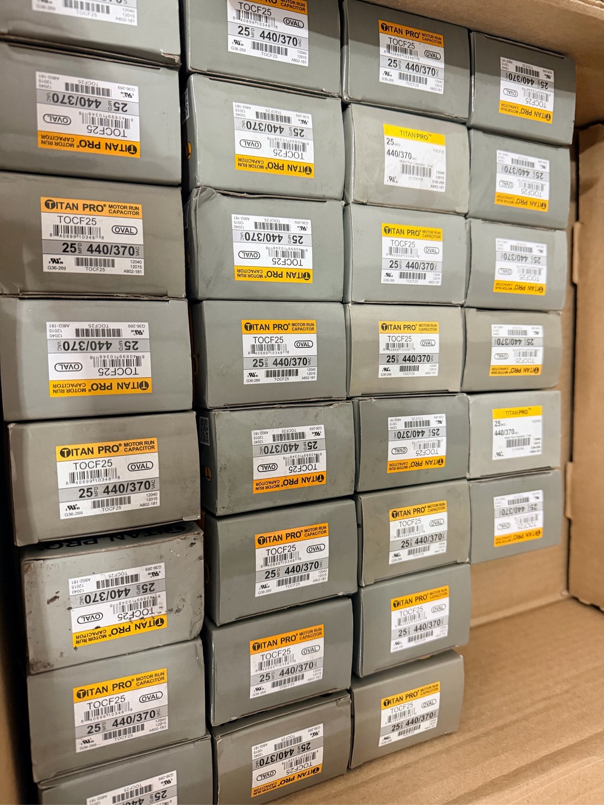 Titan Pro TOCF25 Oval Motor Run Capacitor 25 MFD 440/370V HVAC lof of 30