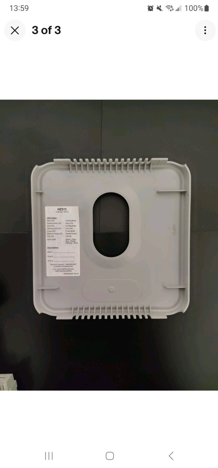 Honeywell HZ311 TrueZONE Control Panel