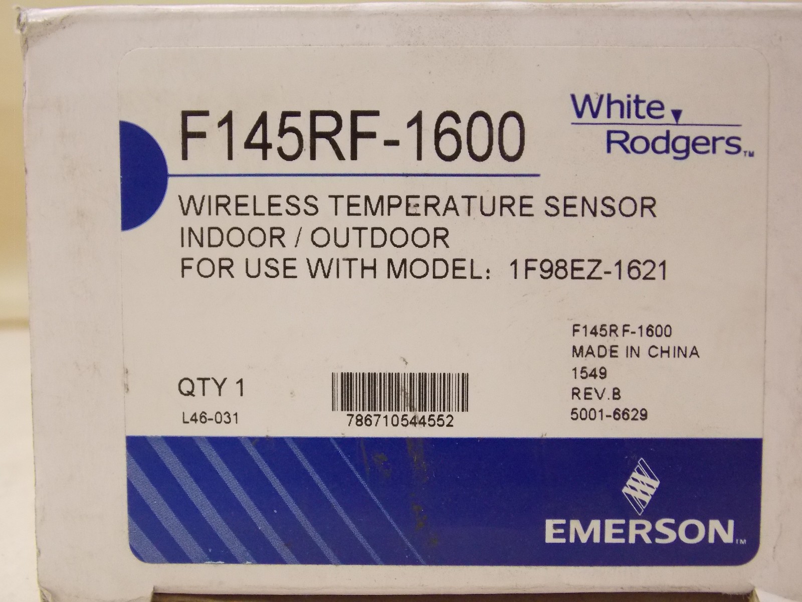 WHITE RODGERS EMERSON F145RF-1600 Wireless Remote Sensor – Indoor/Outdoor