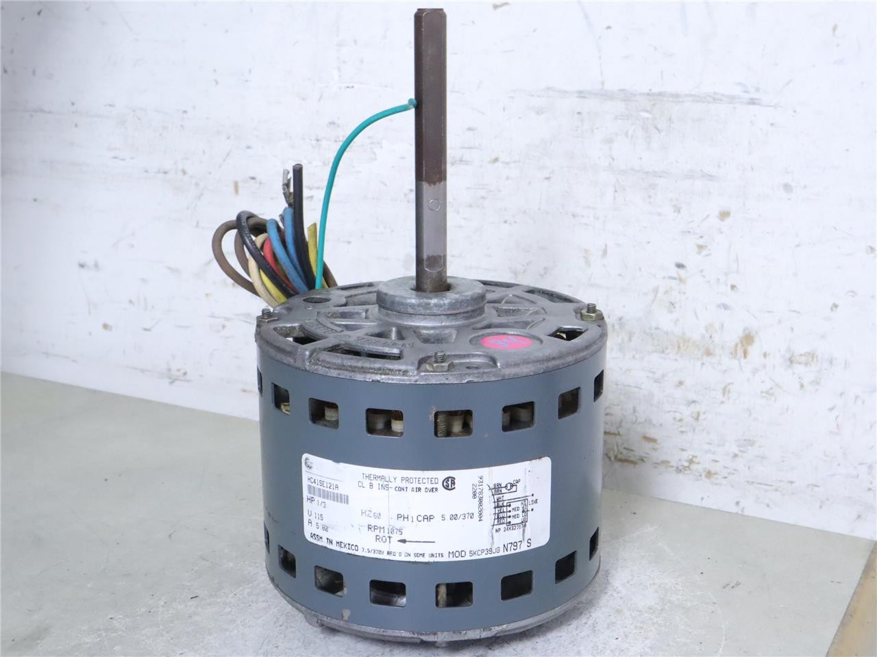 GE Motors 5KCP39JGN797S Furnace Blower Motor 1/3HP 1075RPM 115V 1PH HC41SE121A