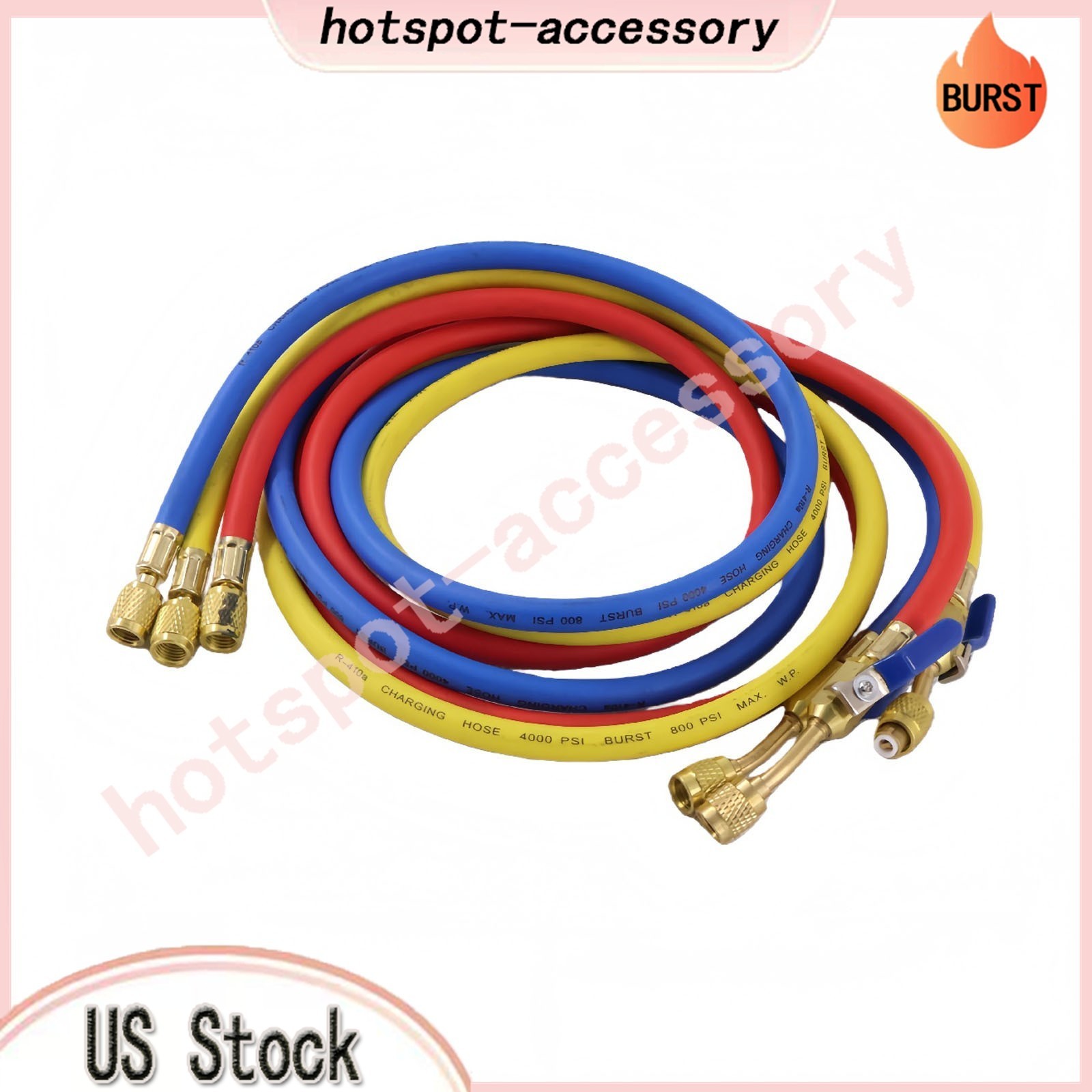 3Pack 29986 Plus II 1/4″ Hose with Compact Ball Valve 72″ Fits R-410A Refrige US