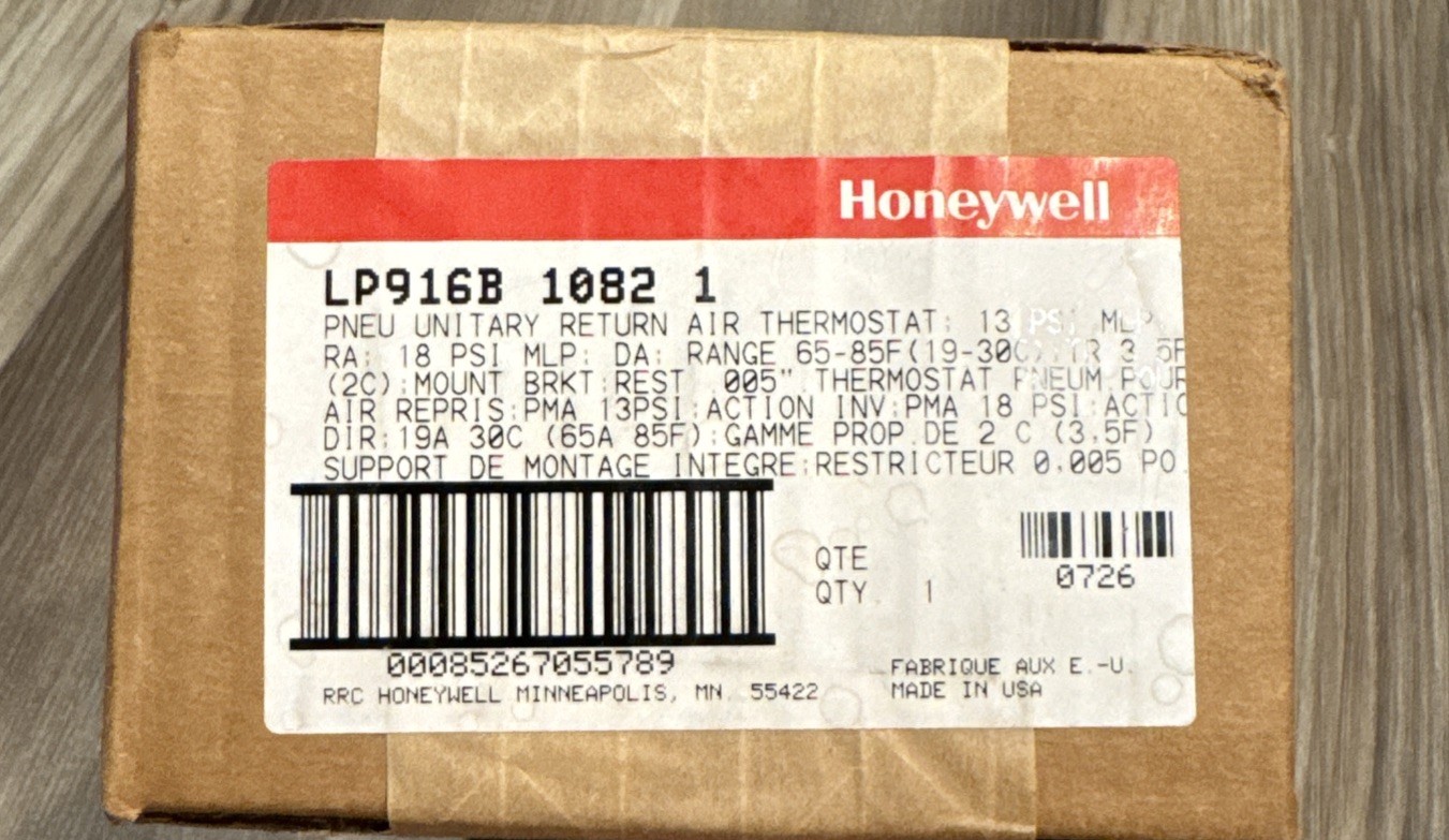 Honeywell LP916B1082 Pneumatic Remote Bulb Thermostat Temperature Switch