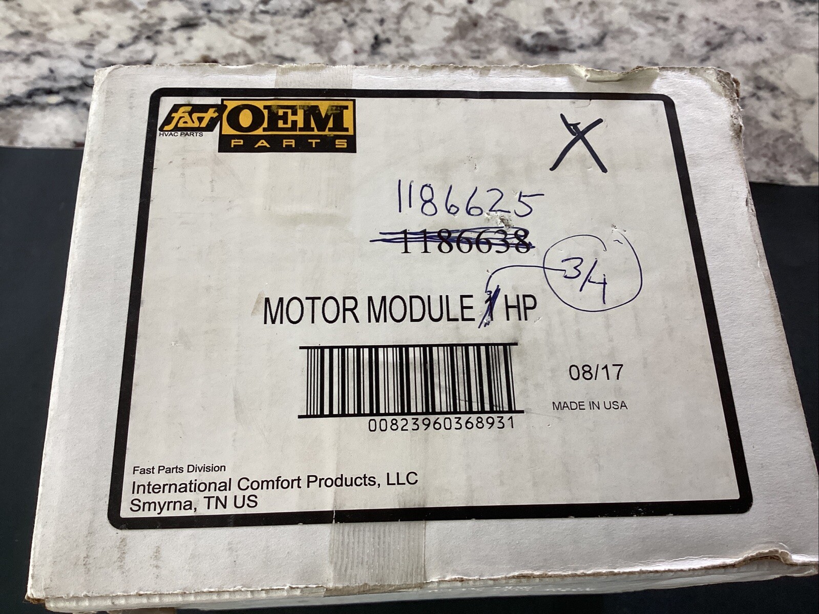NEW OEM Genteq Eon HD02 3/4HP Blower Motor Module 6/20/16 1186625