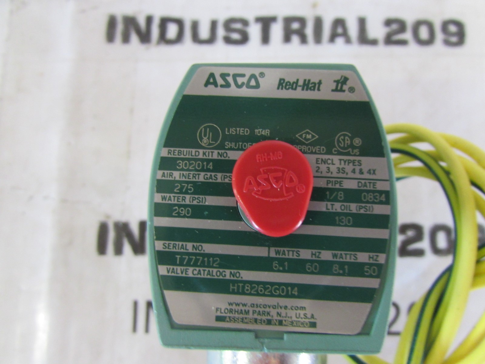 ASCO SOLENOID VALVE HT862G014 1/8” 110 VAC NEW