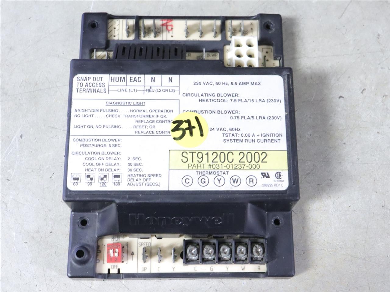 Honeywell ST9120C2002 Furnace Control Circuit Board 031-01237-000