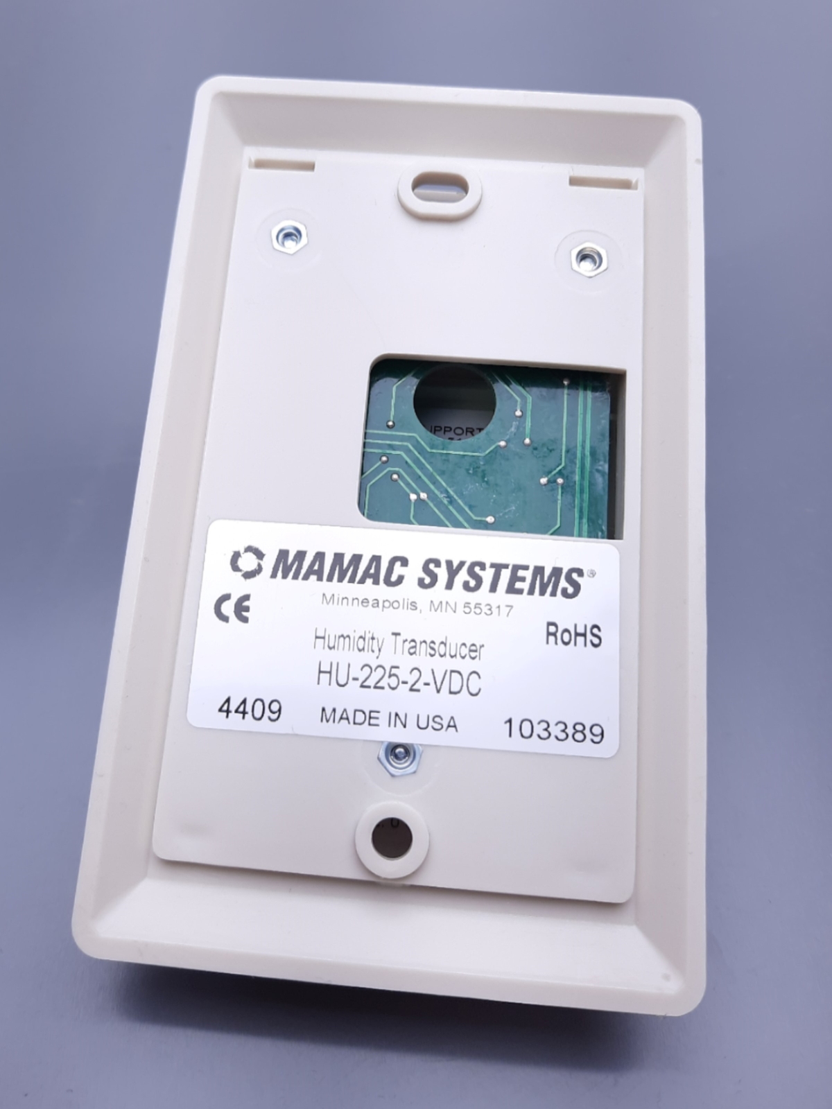 Mamac Systems HU-225-2-VDC HVAC Sensor Humidity Sensor 0-5VDC 0-10VDC 12-35VAC