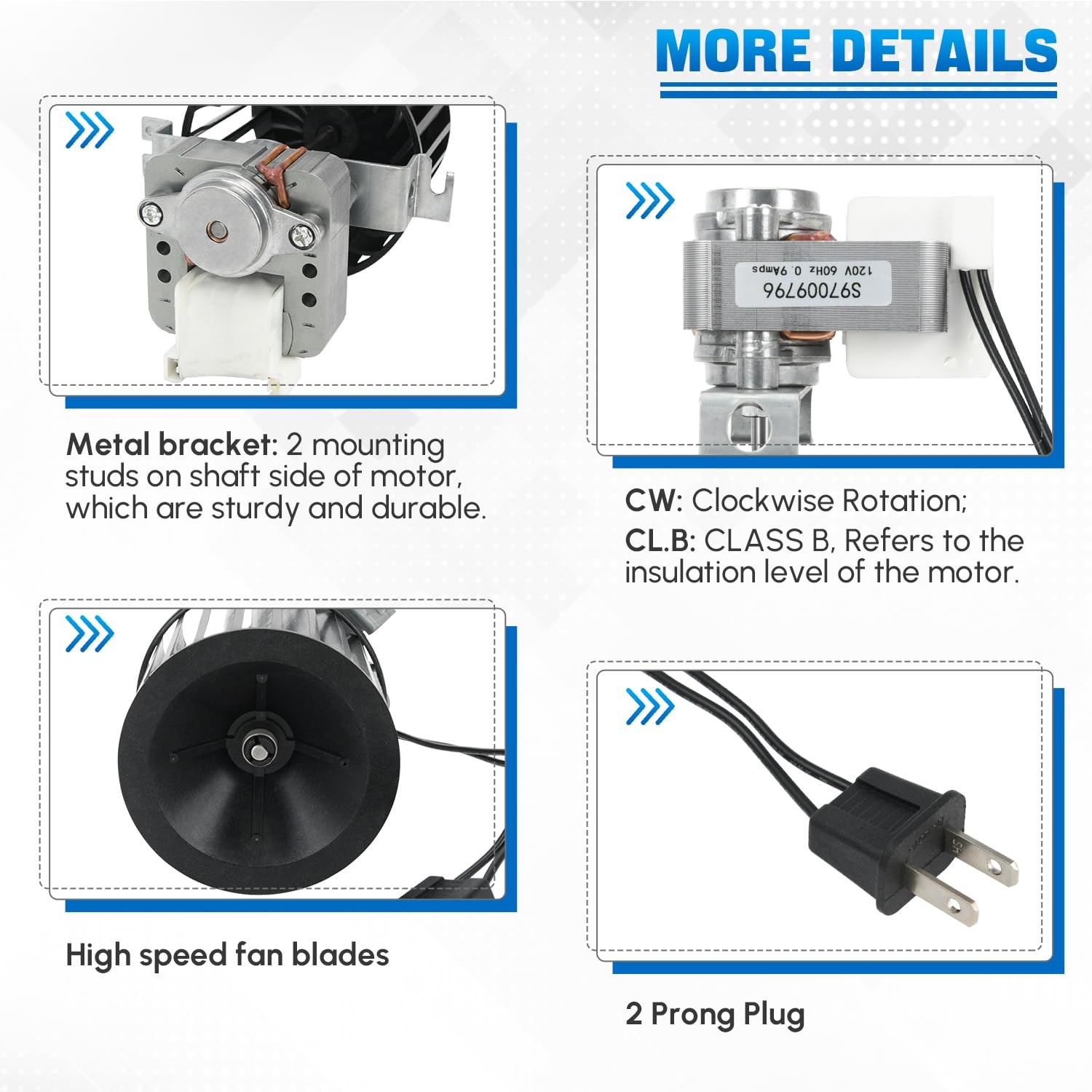 S97009796 Bathroom Fan Motor Blower Assembly Compatible with Broan NuTone…