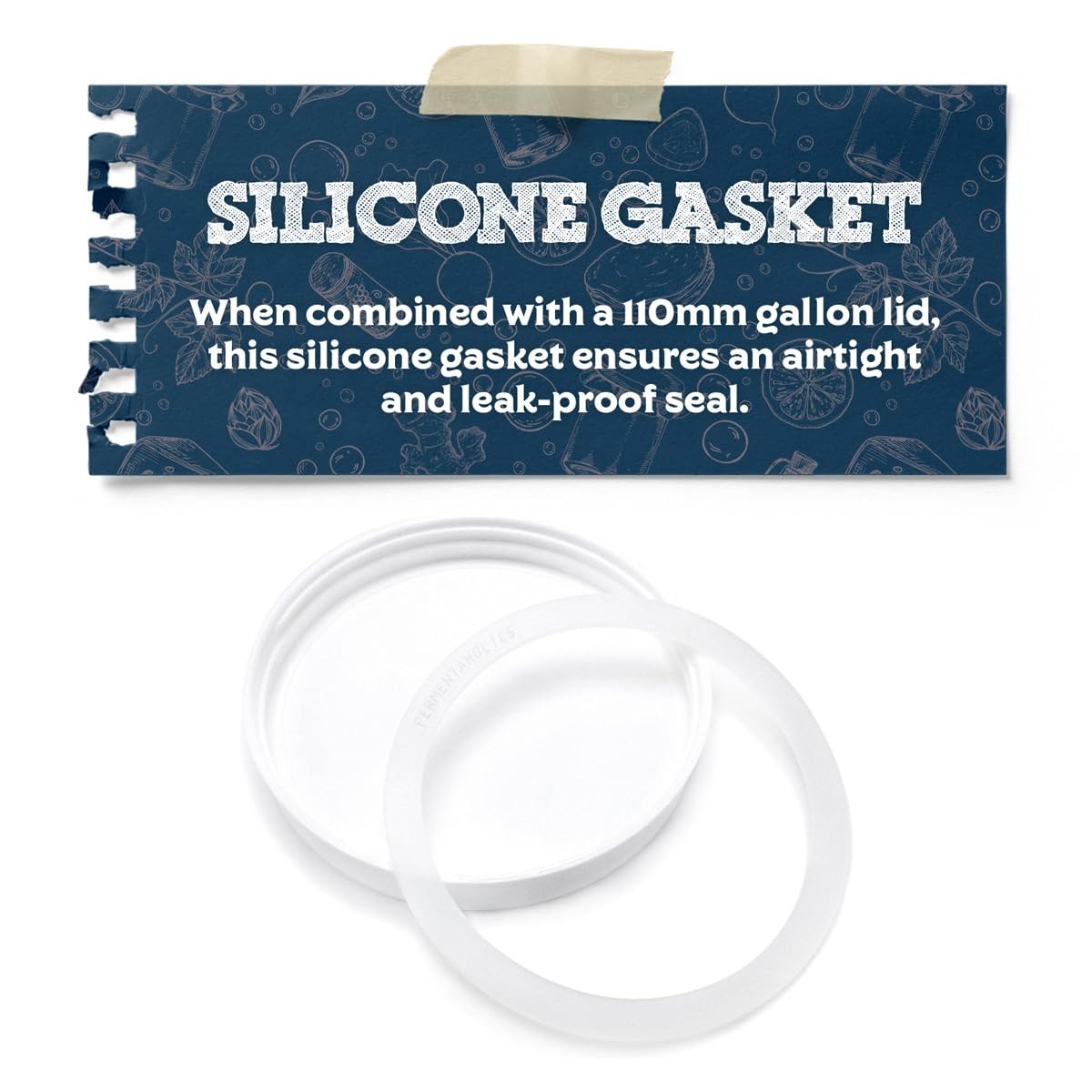 Fermentaholics Silicone Gasket For Standard 110 MM Gallon Lid – 110 mm, Clear