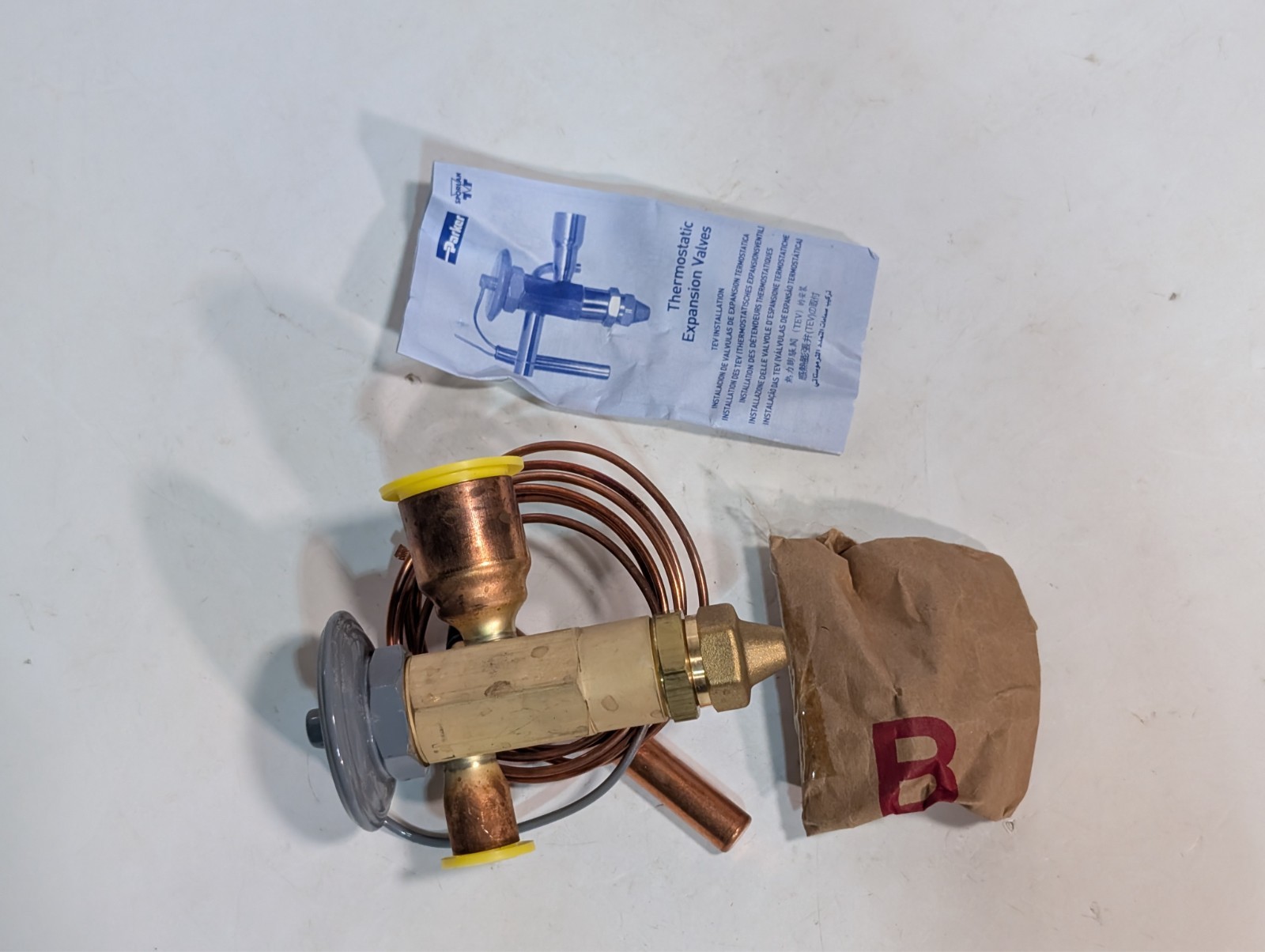 Sporlan SGE-5-GP TXV 5/8 x 1-1/8 ODF, 1/4 ODF ext eq, 60in cap tube as shown