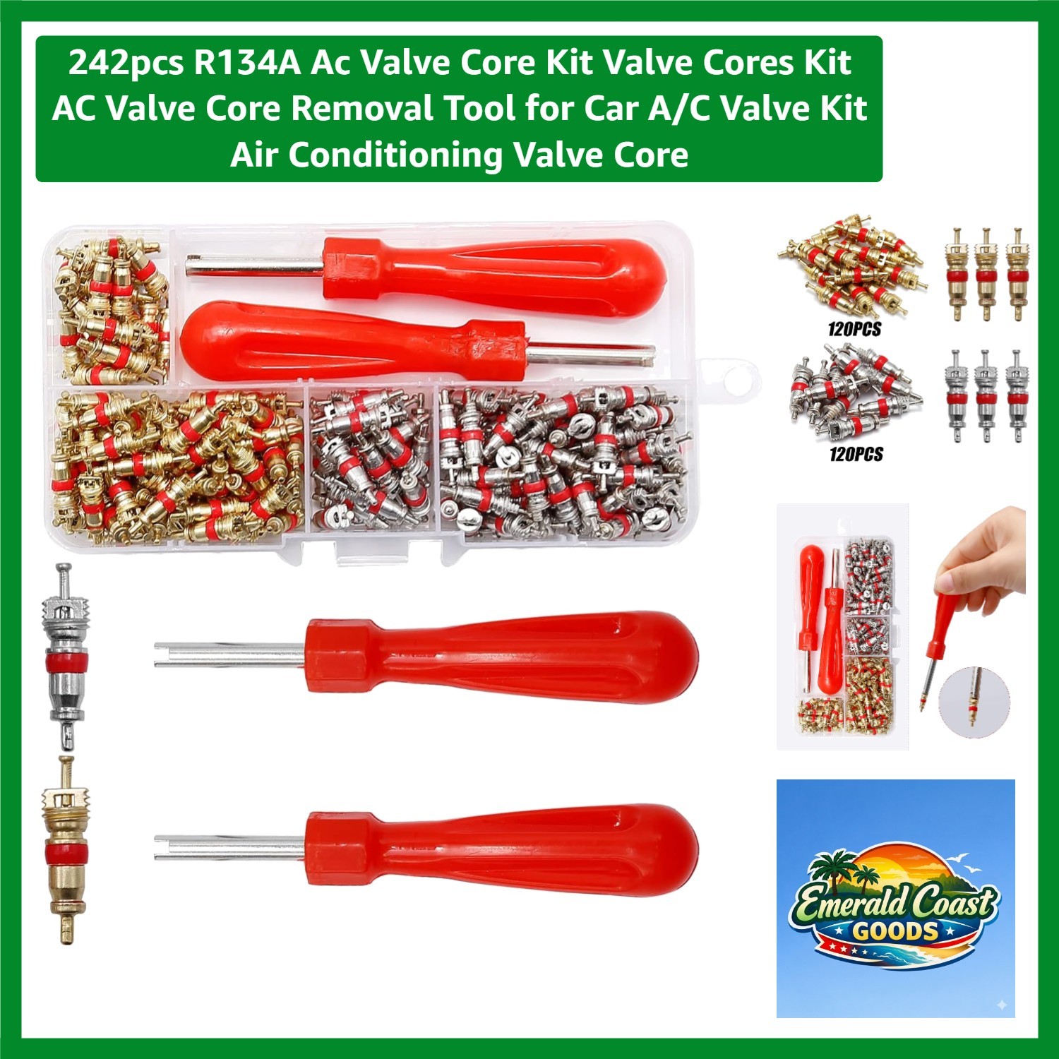 242-Piece AC Valve Core Kit & Tools for Reliable Auto Air Conditioning Repair