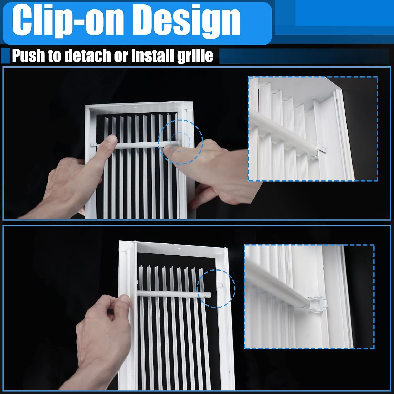 White 32″x8″ Linear Bar Air Vent Grille HVAC Register for Ceiling Wall Floor