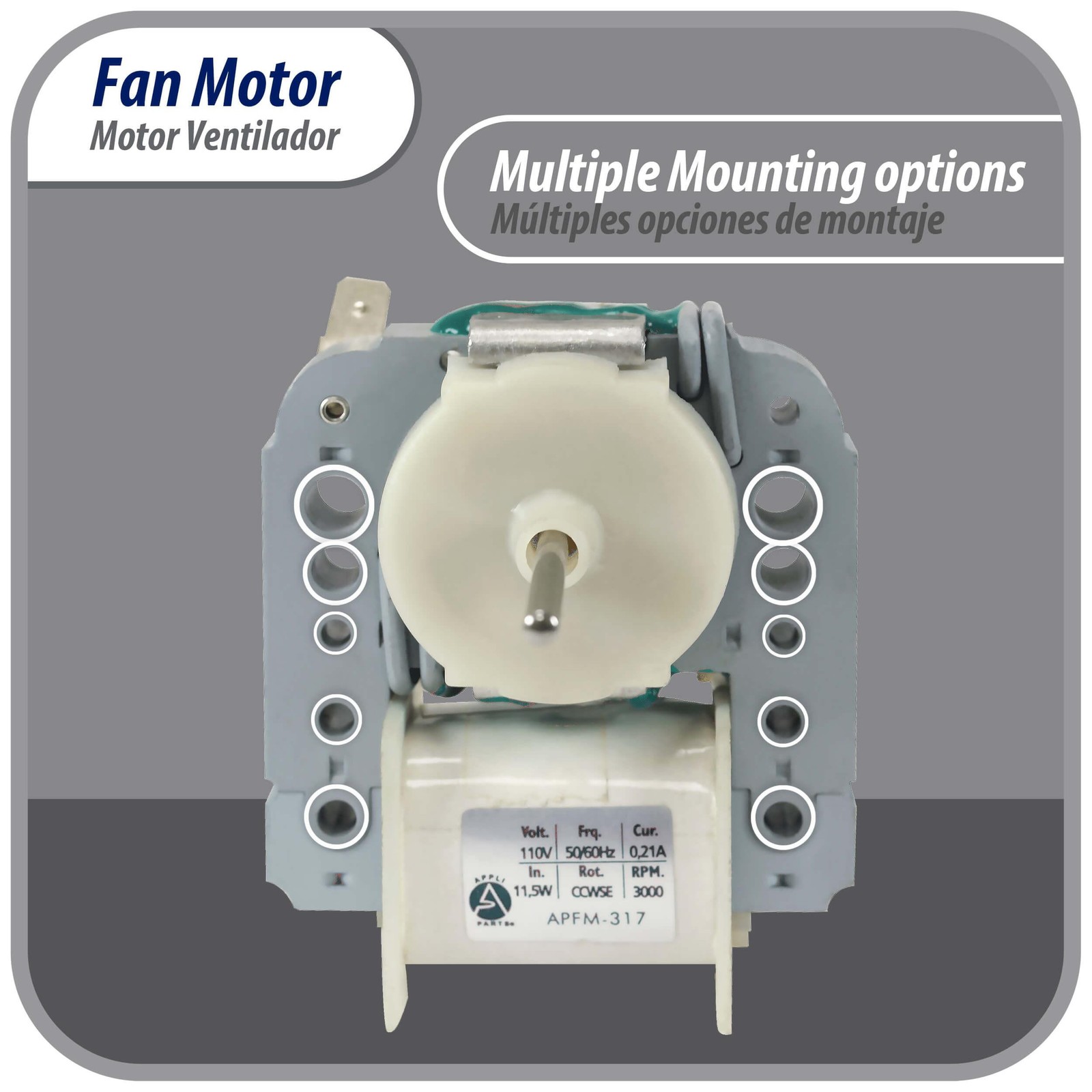 Appli Parts Evaporator Fan Motor replacement for original part numbers WR60X3034