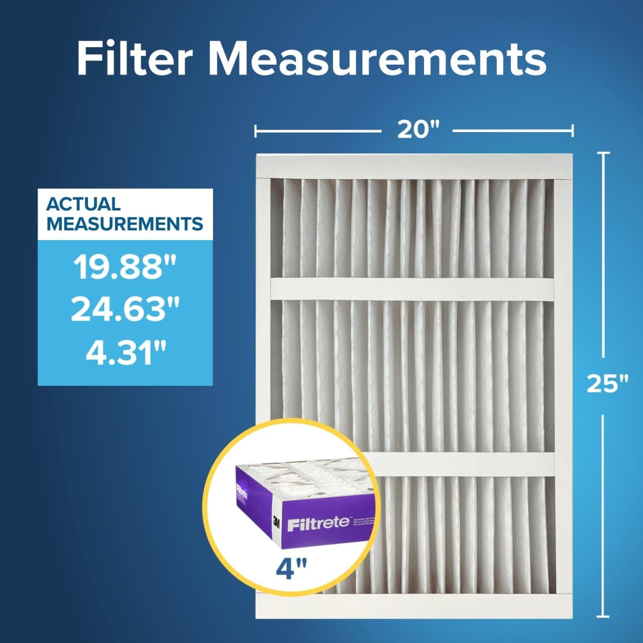 Filtrete 20X25X4 Air Filter Merv 12 Mpr 1550 Certified Friendly 2-Pack Fits Ac
