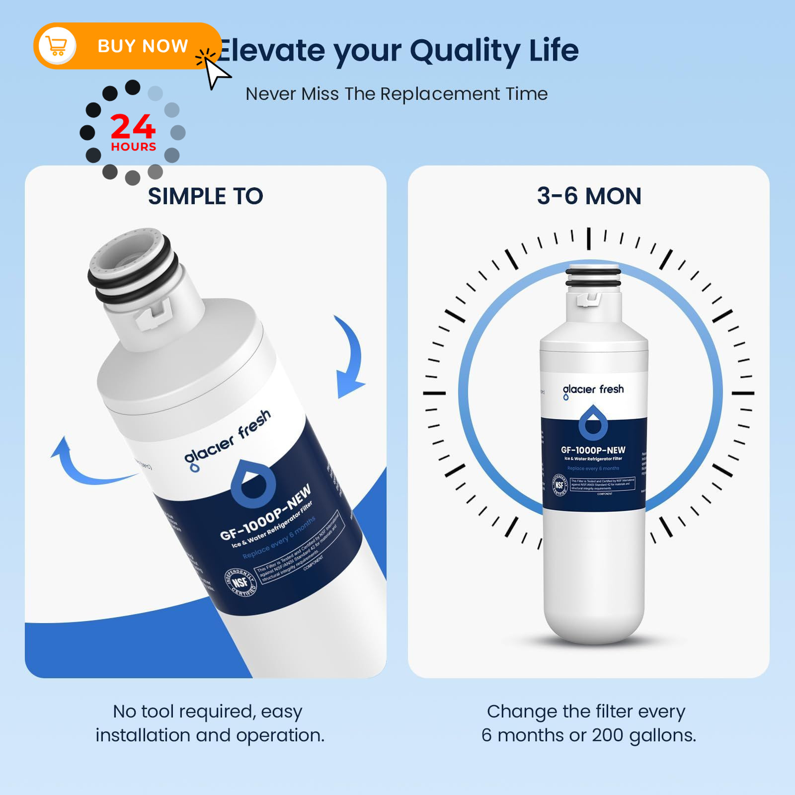 GLACIER FRESH Water Filter LT1000PC 1 Count (Pack of 1), 1 1)
