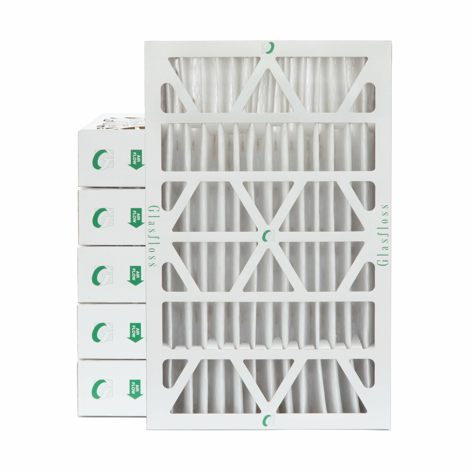 Glasfloss ZL 12x24x4 MERV 10 (FPR 7) Pleated HVAC Air Filters. Case of 6