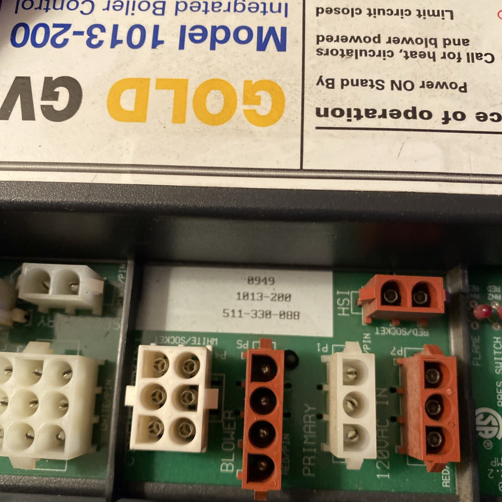 Weil McLain 1013-200 Gold GV Integrated Boiler Control Board 511-330-088 Tested