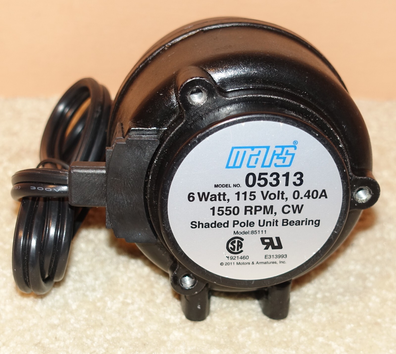 MARS ALUMINUM SHADED POLE UNIT BEARING CONDENSER MOTOR 05313 & 85111 – NEW
