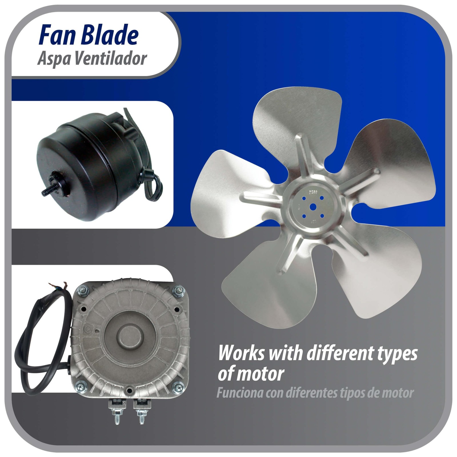 Appli Parts APFB-A09CCW Aluminum Fan Blade 9 in, 230 mm, CCW, 22 degrees, hubles