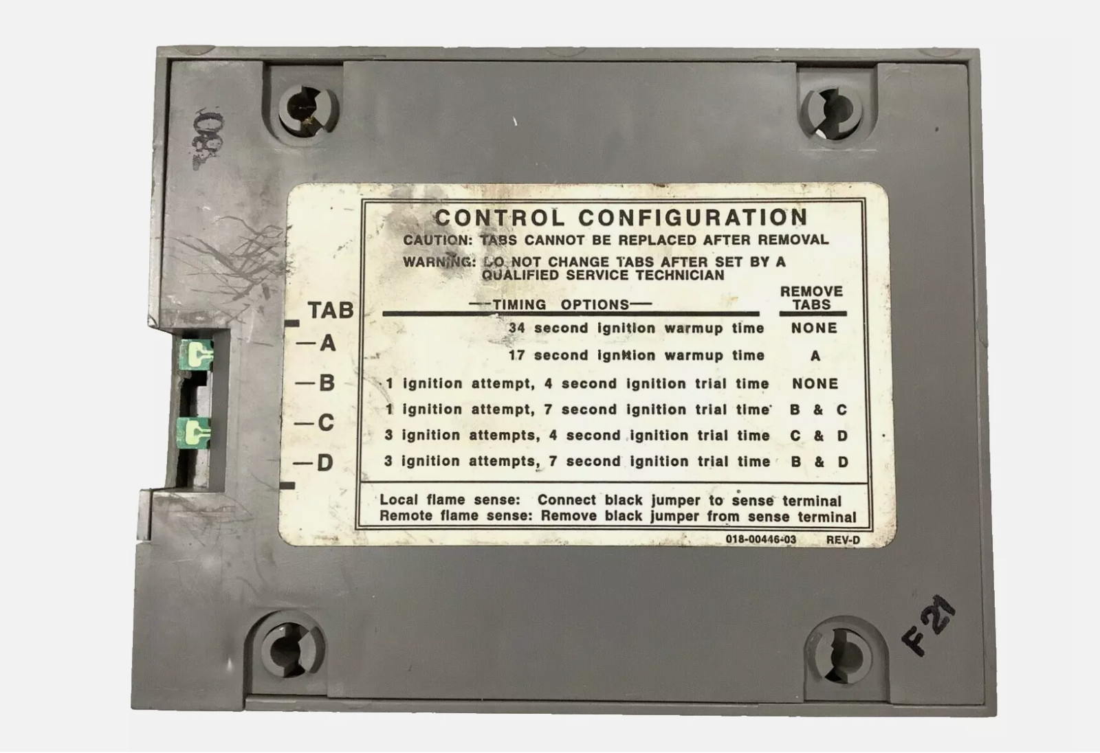 TABS REMOVED – SEE PICS 780-910 Hot Surface Ignition Control Module 62-25077-01