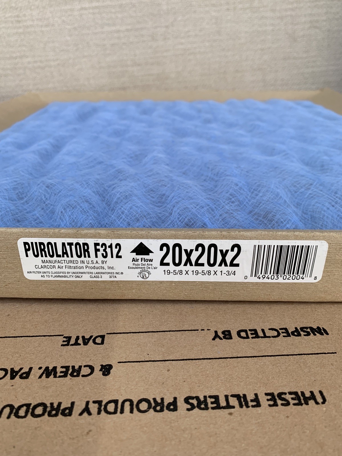 Purolator F312 Std2 Fiberglass Disposable Throwaway Panel Filter Lot of 12