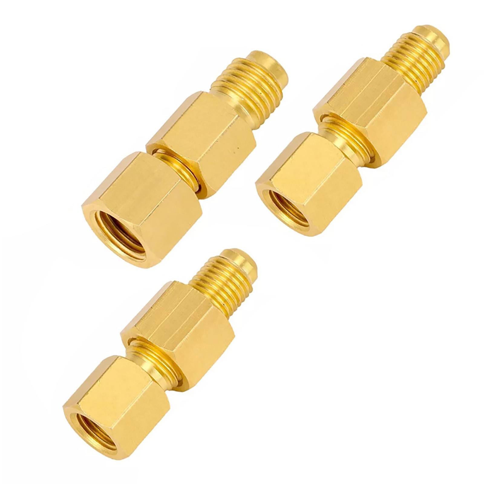6PCS Brass Refrigerant Tank Adapters R134A to R12 Fitting Adapter for AC Systems