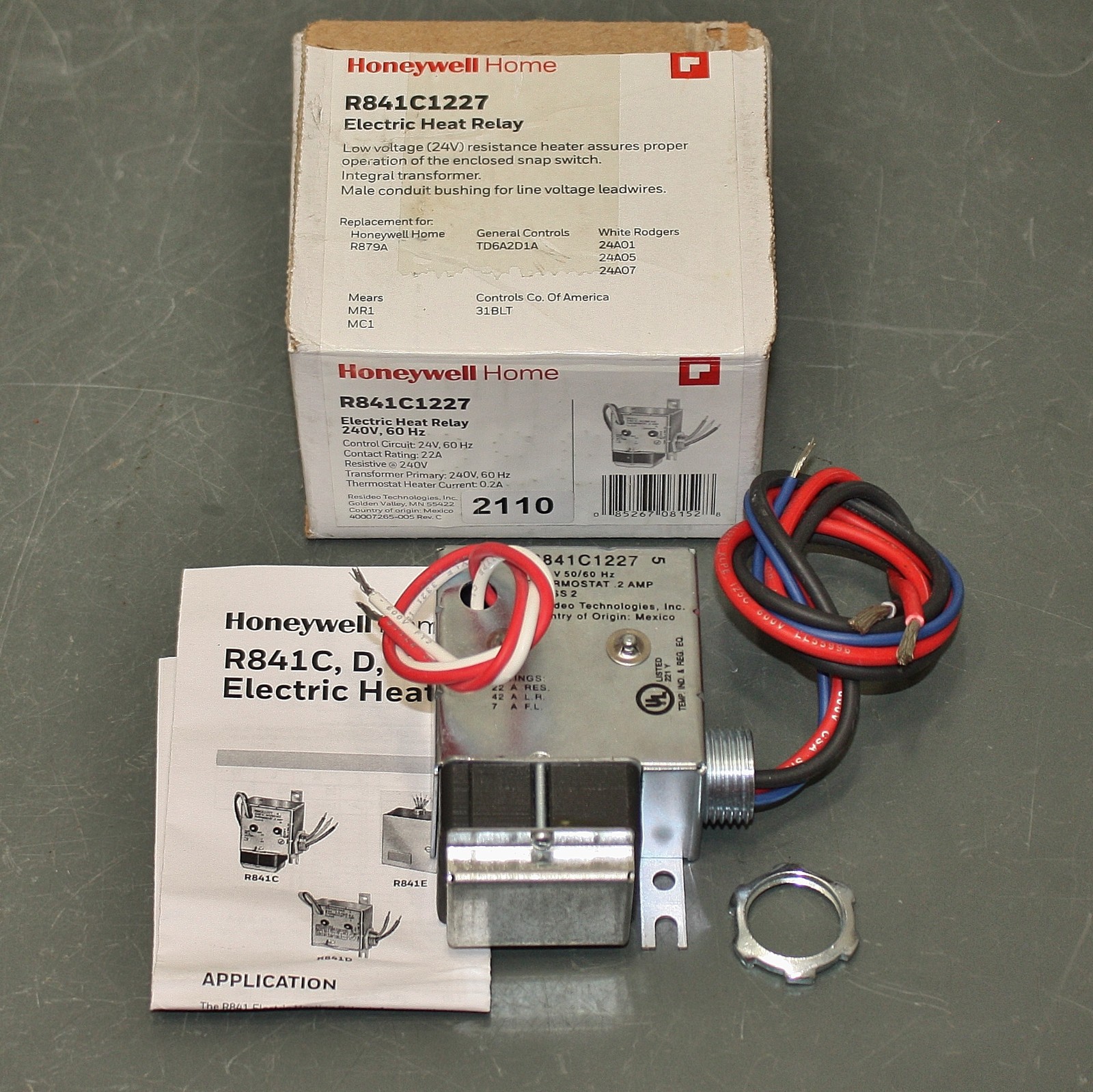 Honeywell Switching Relay R841C1227, 24V AC, 22A, 60 Hz, R879A, TD6A2D1A