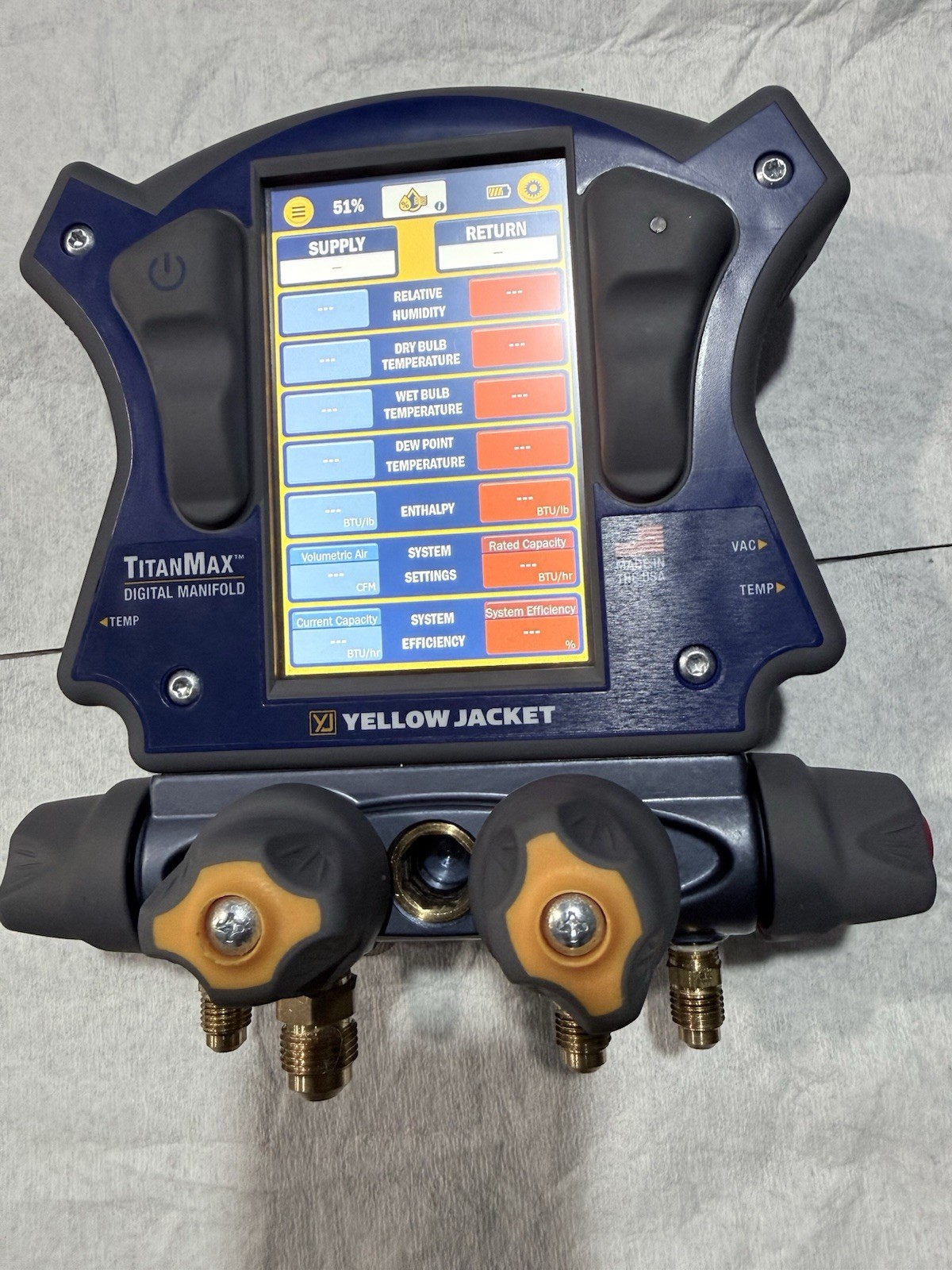 Yellow Jacket TitanMax Digital Manifold Plus II Hose Set Brass 60in 800psi