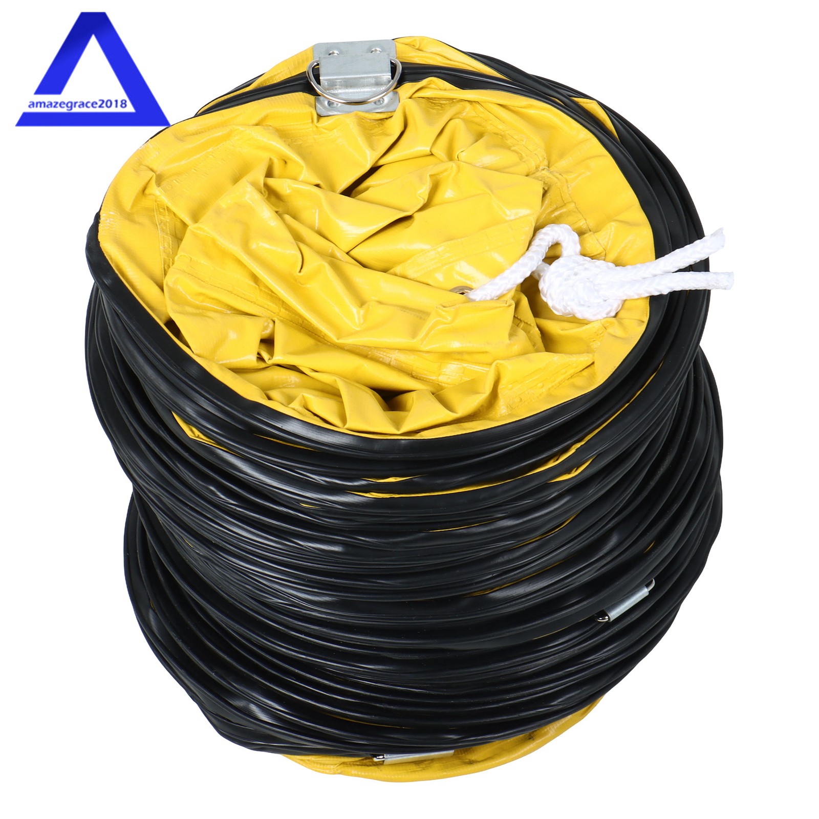 PVC Flexible Duct Hose for Ventilator Blower Fan w/ Rope & D-Ring 8″ × 25FT
