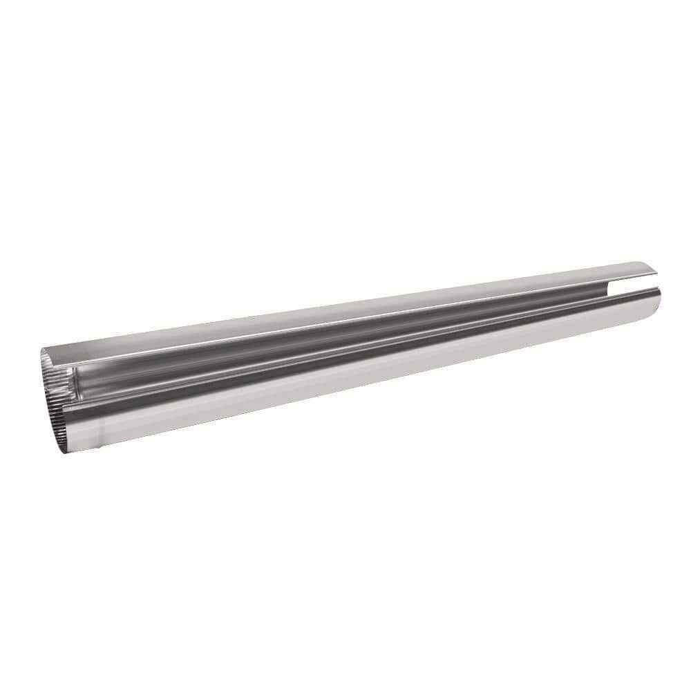 8 In. X 5 Ft. Beaded Metal Duct Pipe Galvanized Steel Construction Snap-Lock