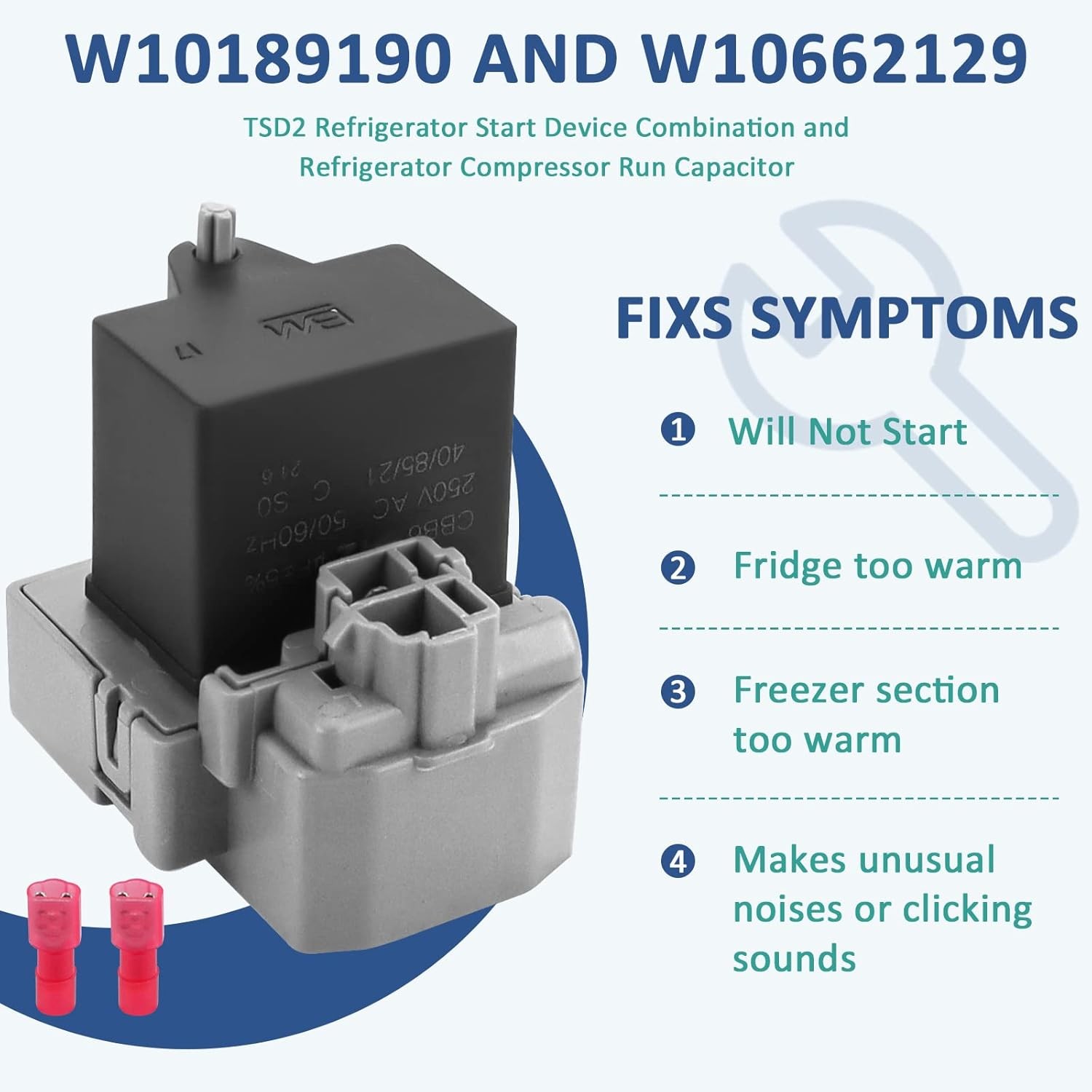 TSD2 Relay Compatible W10189190 Overload Relay W10662129 Compressor Capacitor