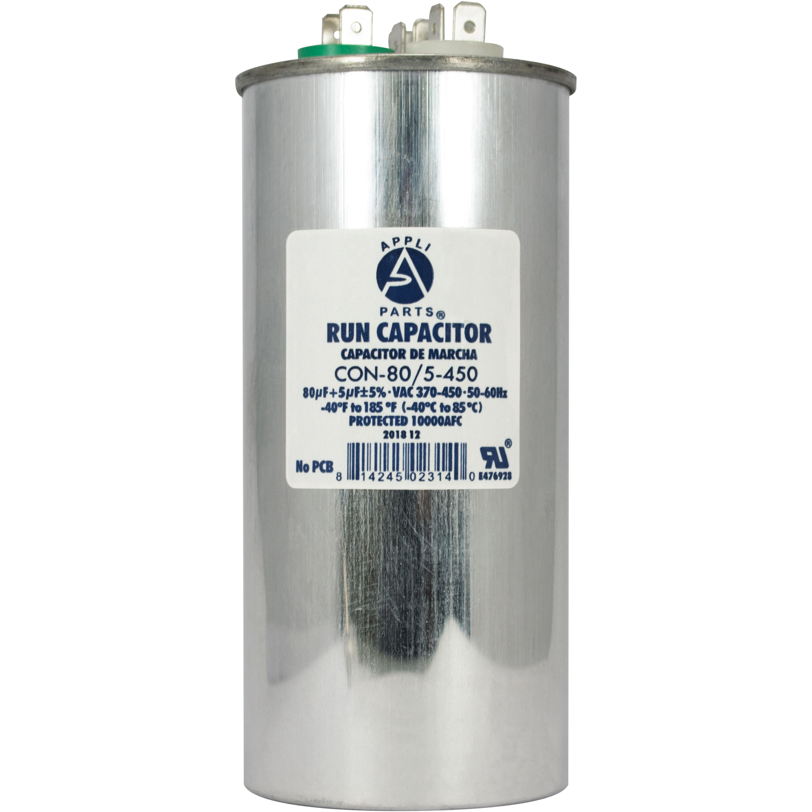 Appli Parts Dual Run Capacitor for ac 80+5 Mfd uF (microfarads) 370VAC or 450VAC