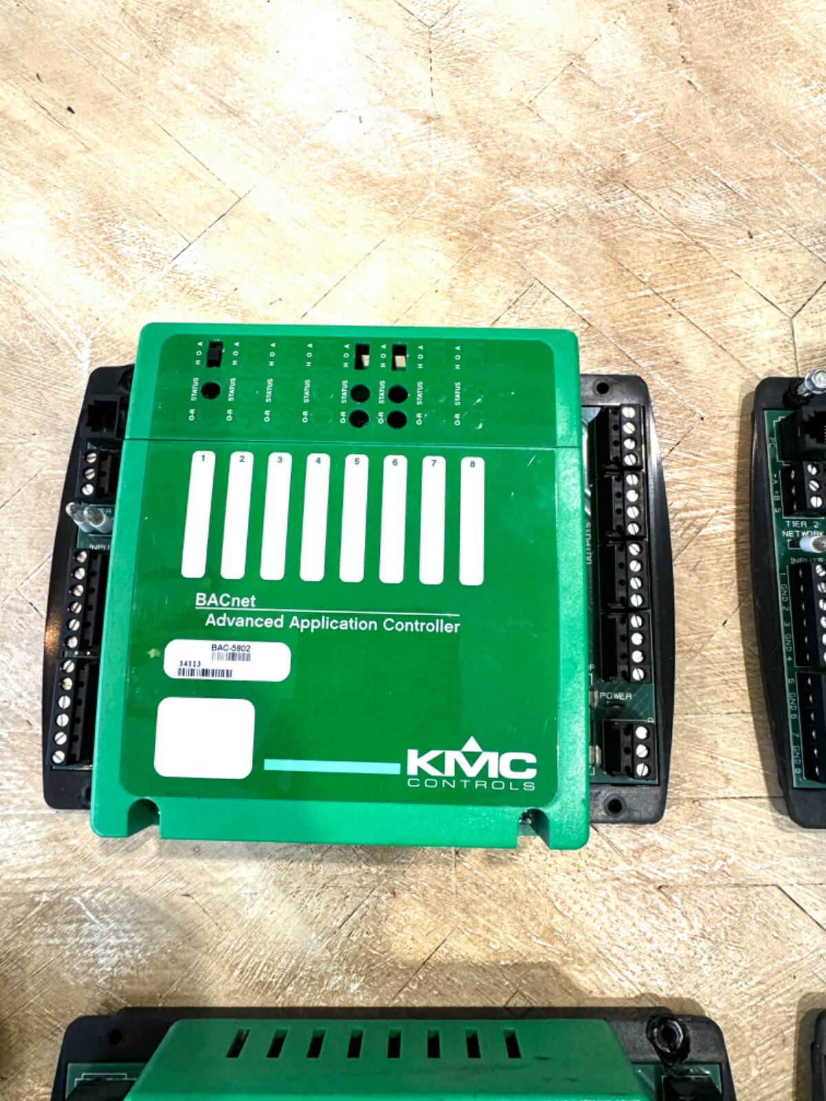 KMC Controls BAC-5802 BACnet Controllers with (3) HPO-6702 HOA Cards Included.